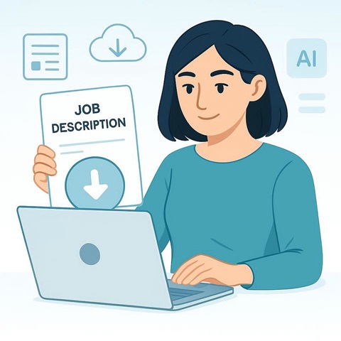 A job seeker submitting the job description to the machine